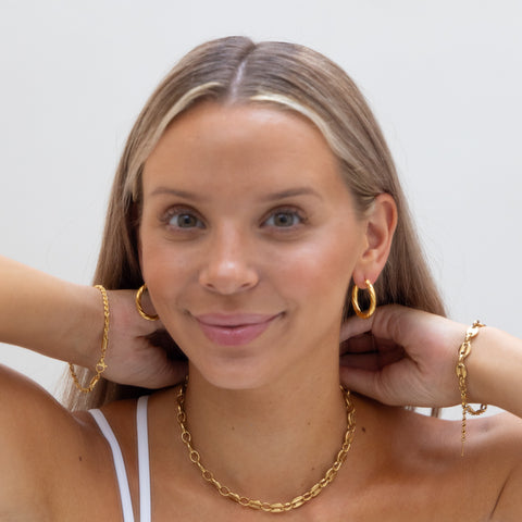 MAAC CLEO  Chain Hoops Silver/Gold Metal
