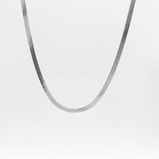 Victoria Herringbone Silver Necklace