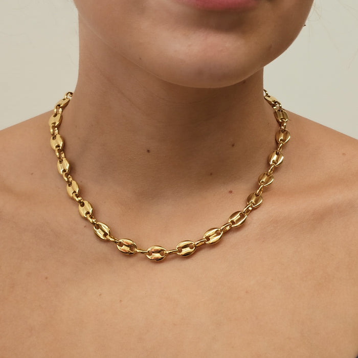 Coffee Bean Gold Necklace