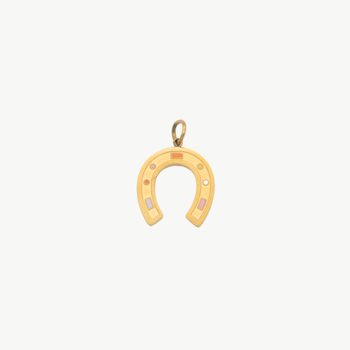 Rainbow Horseshoe Charm