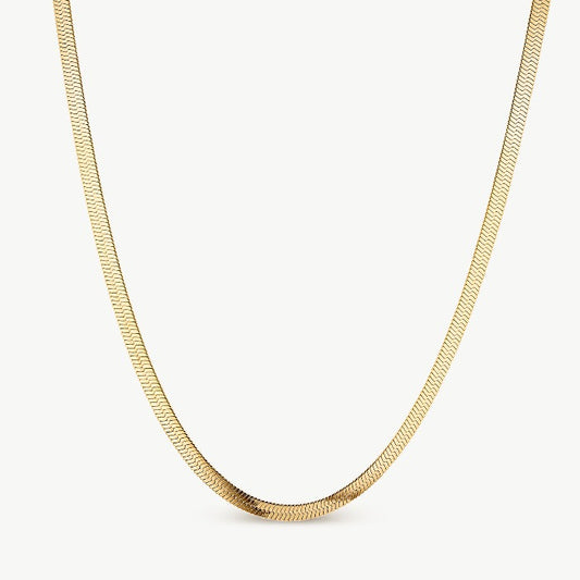 Victoria Herringbone Gold Necklace