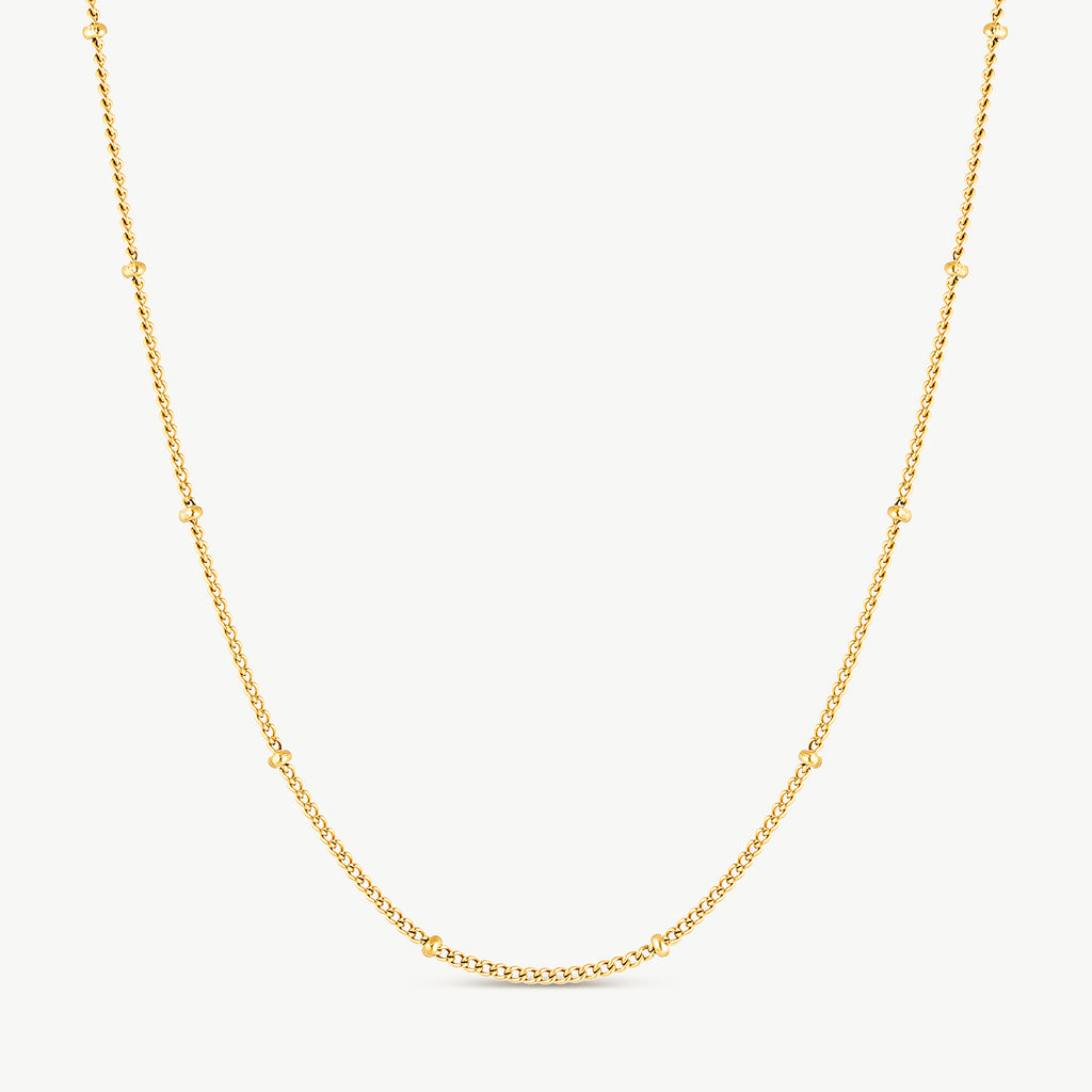 Dainty Beaded Gold Necklace