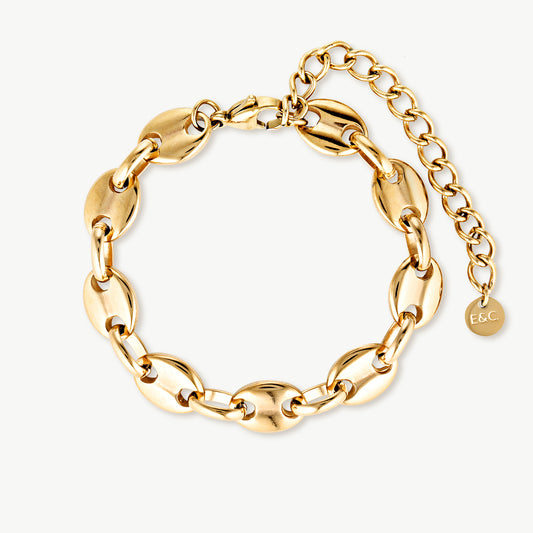 Coffee Bean Gold Bracelet