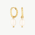 Twisted Pearl Hoops
