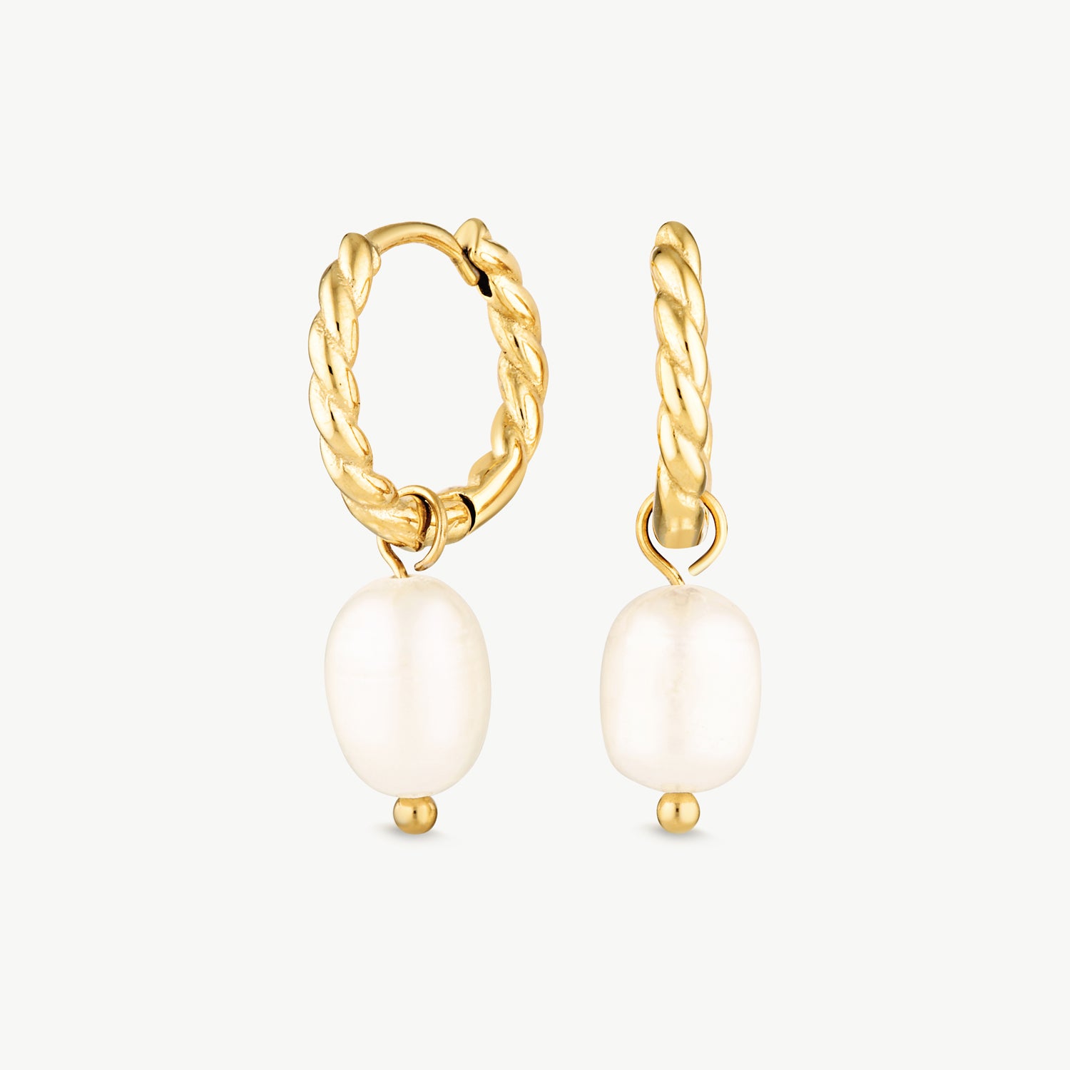 Twisted Pearl Hoops