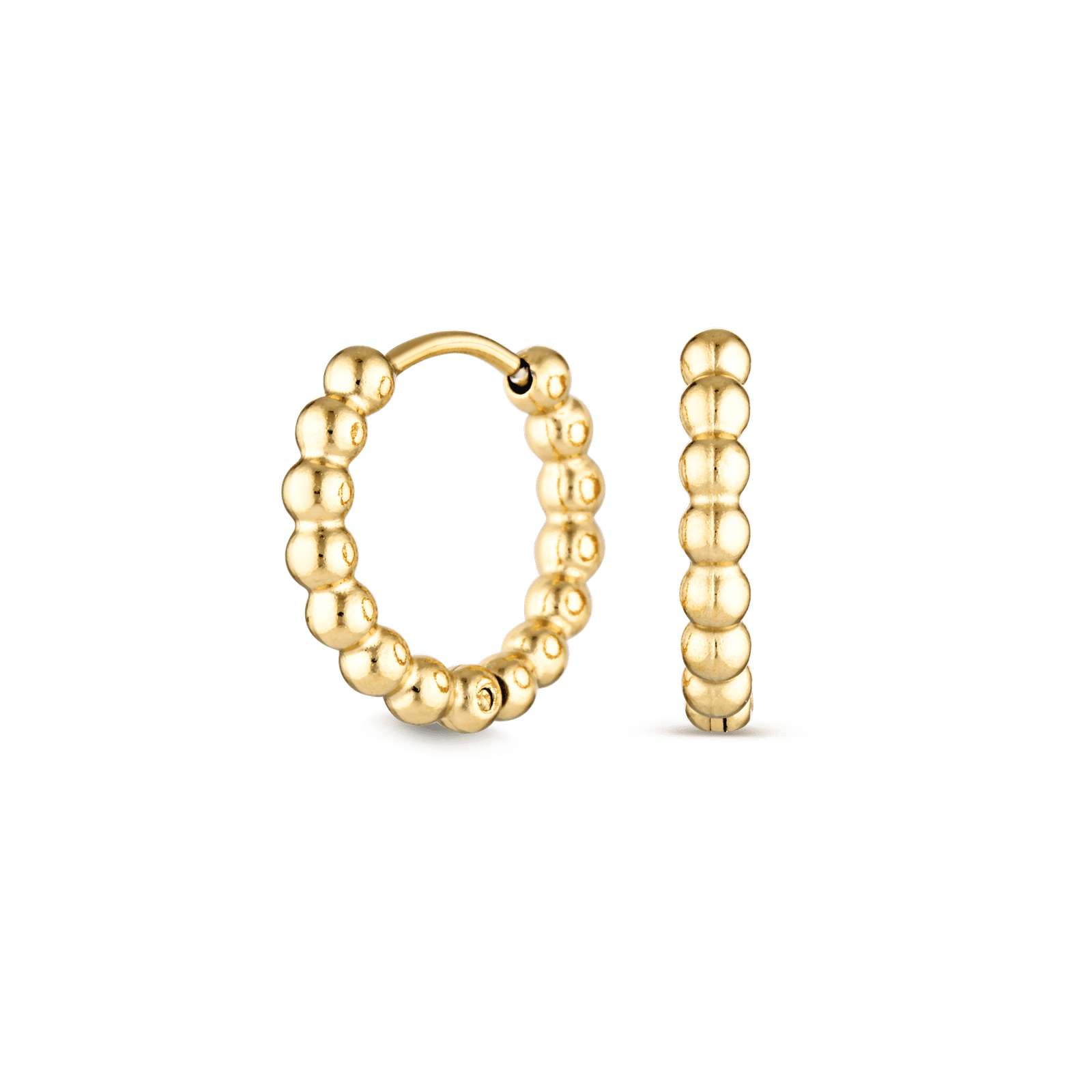 Beaded Gold Huggies