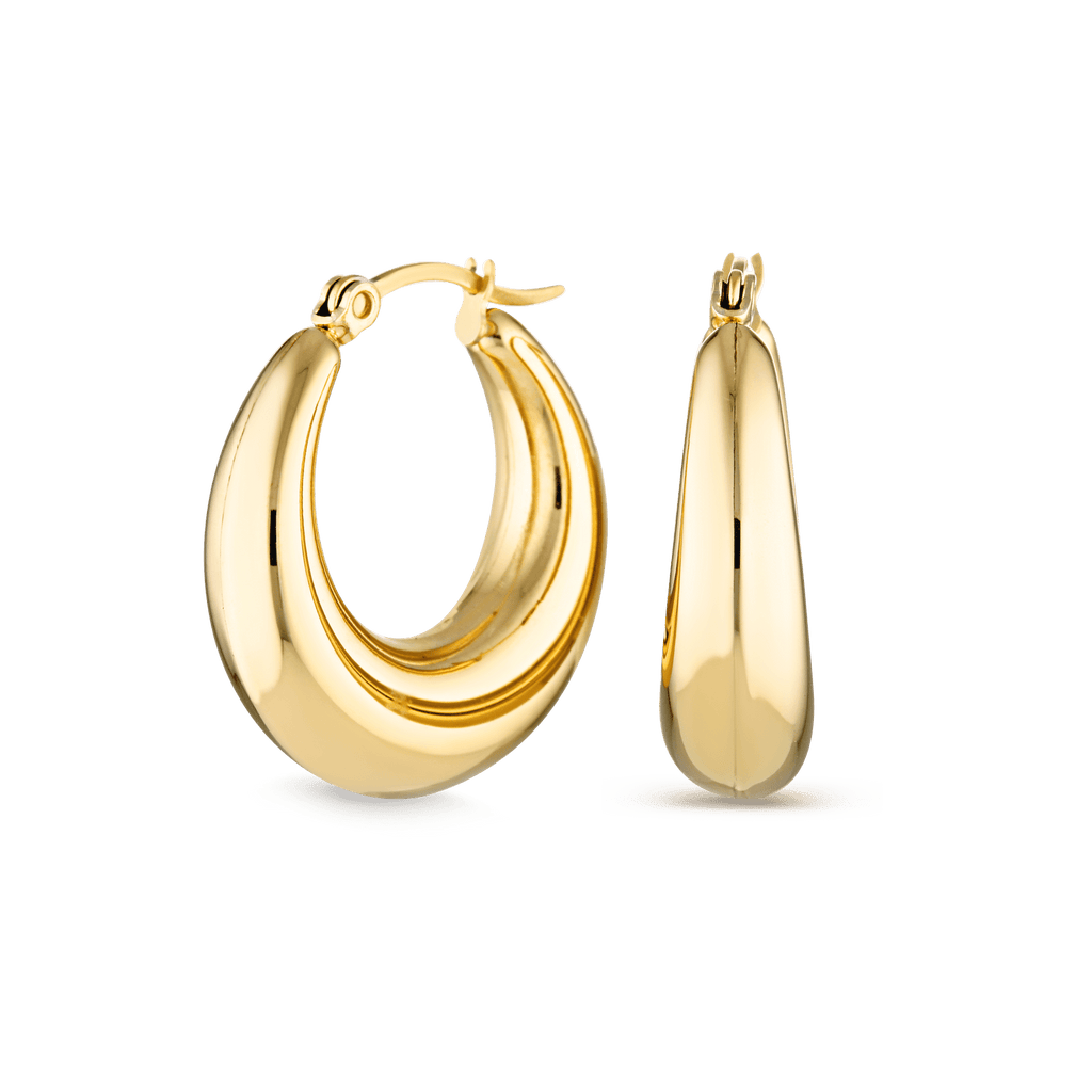 Puffed Gold Hoops