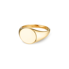 Round Signet Gold Ring