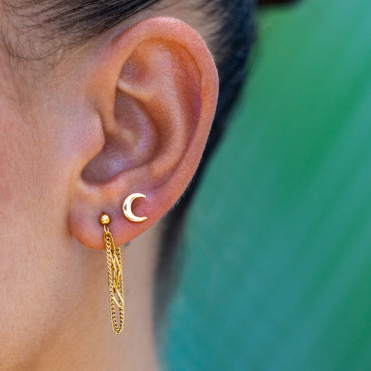 Chain Drop Gold Earrings