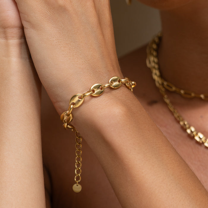 Coffee Bean Gold Bracelet