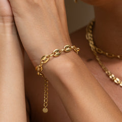 Coffee Bean Gold Bracelet